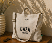 Load image into Gallery viewer, Embroidered Gaza Messenger Tote
