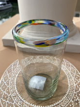 Load image into Gallery viewer, Mexican Confetti Rim Recycled Glass Cup
